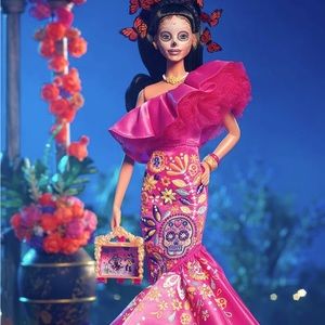 Mattel Pink and Orange Doll with Floral Dress
